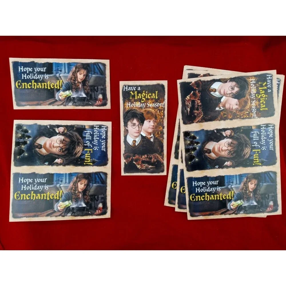 Harry Potter Vintage Christmas Cards Holiday Hogwarts Ron Hermione Papermagic
